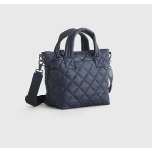 Quince Transit Quilted Small Crossbody Tote Navy NWT